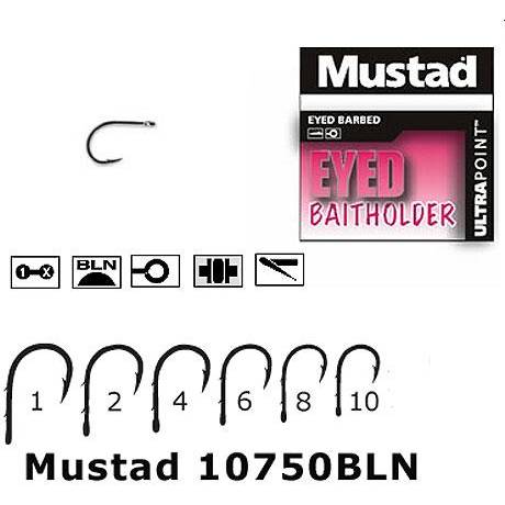 Carlig Mustad Eyed Baitholder 10750NP-BN Nr.1