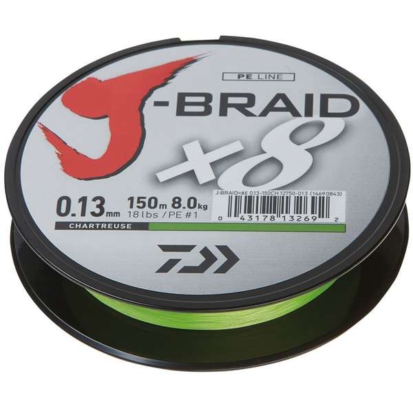 Fir Daiwa J-Braid X8 Chartreuse 0.28mm 26.5kg 150m