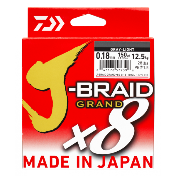 Fir Daiwa J-Braid Grand X8 Light Grey 0.28mm 26.5kg 135m