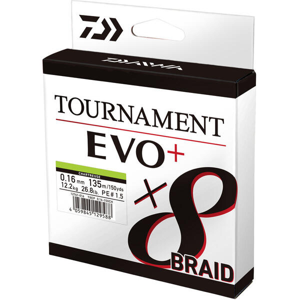 Fir Daiwa Tournament X8 Braid Evo+ Chartreuse 0.16mm 12.2kg 135m