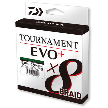 Fir Daiwa Tournament 8X Braid Evo+ Dark Green 0.18mm 15.8kg 270m