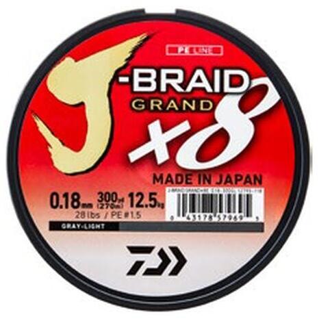 Fir Daiwa J-Braid Grand X8 Light Grey 0.18mm 12.5kg 135m