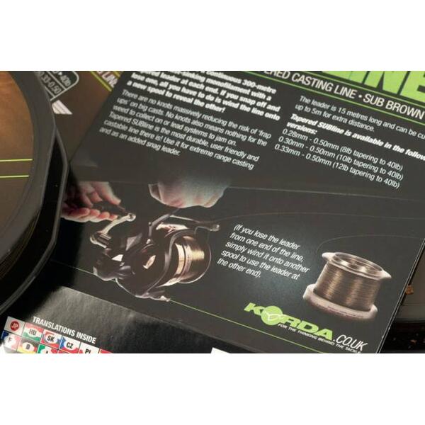 Leader Korda SUBline Tapered Mainline 0.30-0.50mm 10-40Lbs