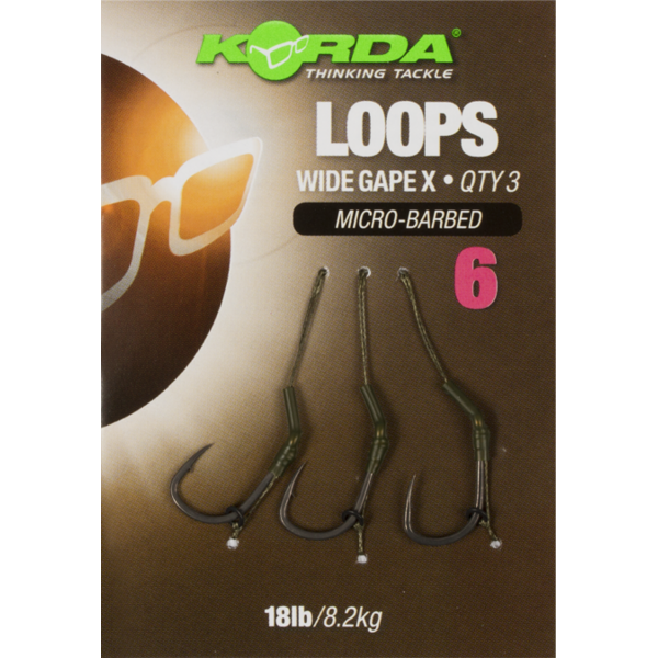 Montura Korda Wide Gape Loop Microbarbed Nr.4/18Lb