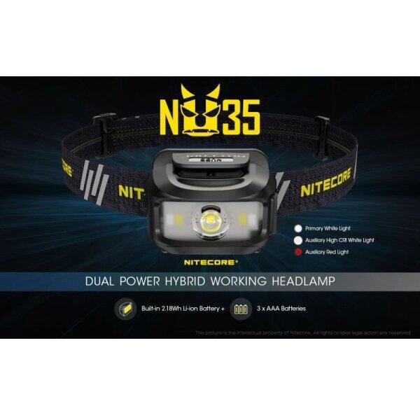 Lanterna Vanatoare Nitecore NU35 Frontala USB-C 460 Lumeni 48 Metri