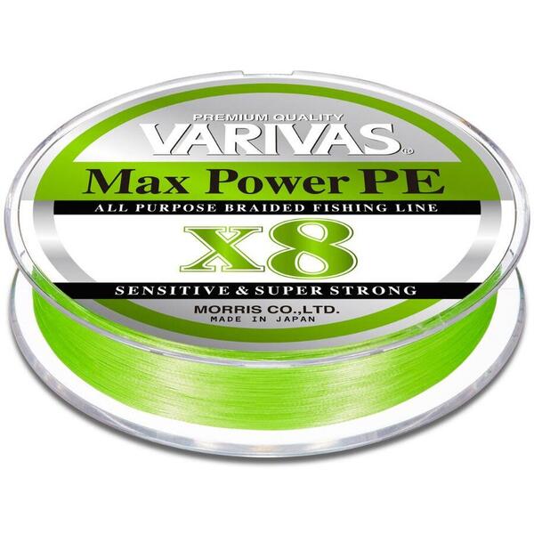 Fir Varivas Max Power PE X8 150m 20.2lb 0.165mm Lime Green