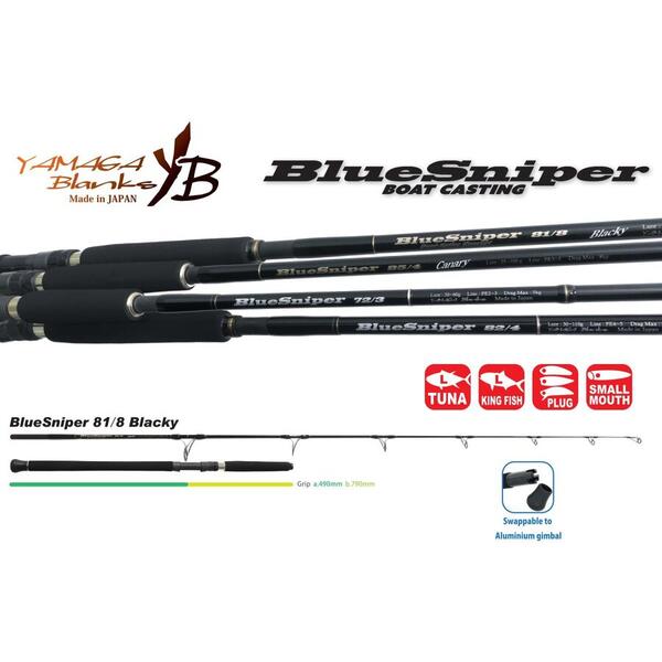 Lanseta Yamaga Blanks Blue Sniper 81/8 Blacky Tuna 2.48m 45-120g