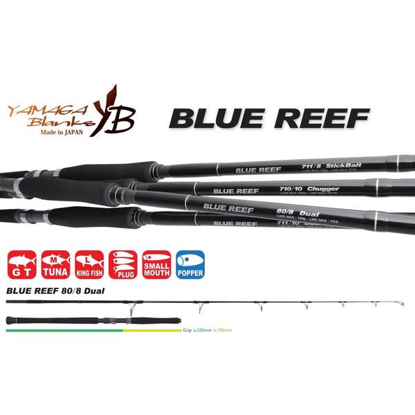 Lanseta Yamaga Blanks Blue Reef GT 80/8 Dual 2.49m Max 160g