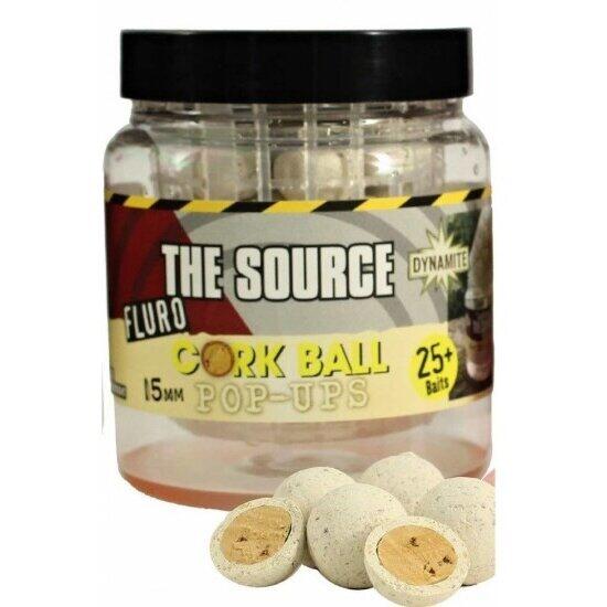 Dynamite  Baits Source Fluro White Corkball Pop-Ups - 15Mm  Cutie