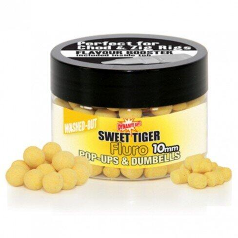 Dynamite  Baits Sweet Tiger Fluro Washed Outs Pop Ups Boilies And Dumbells 10Mm