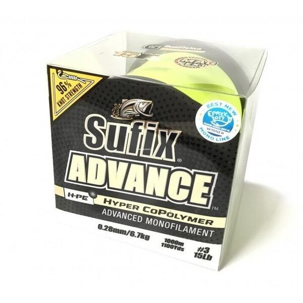Fir Sufix Advance 1000M 0.35mm 11.3Kg 5 25Lb Hi Vis Yellow