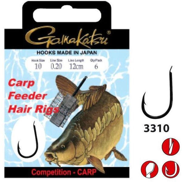 Carlig Gamakatsu Carp Hair 3310B 0.18mm Nr.12 10buc