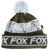 Caciula Fox Lined Bobble Hat Green Silver