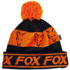 Caciula Fox Lined Bobble Hat Black Orange