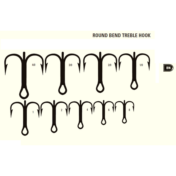 Carlig Mustad Round Bend Treble Hook 6buc Nr. 6