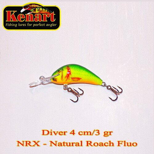 Vobler Kenart Diver Floating 4cm 3g Natural Roach Fluo