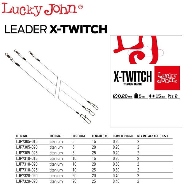 Lucky John Strune X-Twitch (Titan) Optiuni - 25cm 0.20mm 5kg