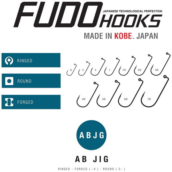 Carlig Fudo Hooks Carlige Jig Fudo AB Jig , Black Nickel : Marime - 1 - 7buc/plic