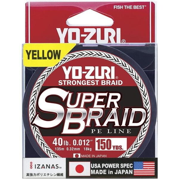 Fir Yo-Zuri Superbraid 135m Yellow Blue 20Lbs 0.23mm