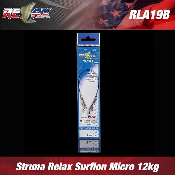Relax Lures Struna Relax Surflon Micro Ultra Black 12kg *(3) : Lungime - 30cm