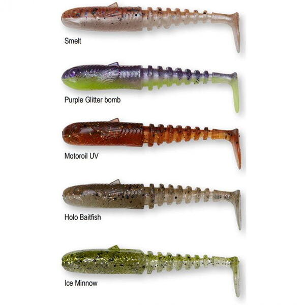 Set  Savage Gear Gobster Shad 9cm 9g Clear Water Mix 5Buc