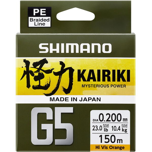 Fir Shimano Kairiki G5 150m 0.18mm 8kg Orange
