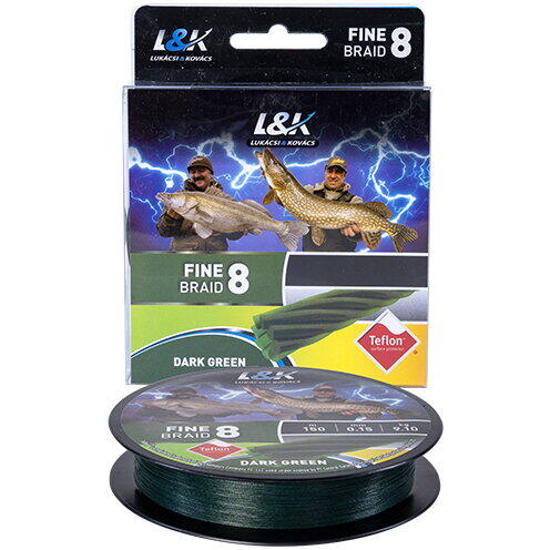 Fir L&K Fine Braid 8 0.20mm 150m 13kg Dark Green