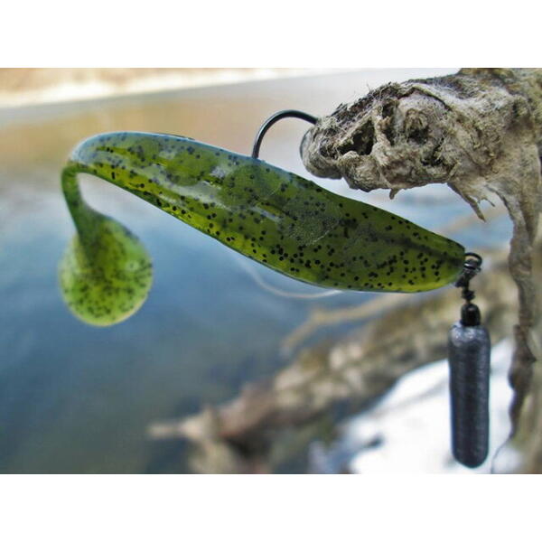 FishUp Wizzle Shad 8cm #055 Chartreuse Black