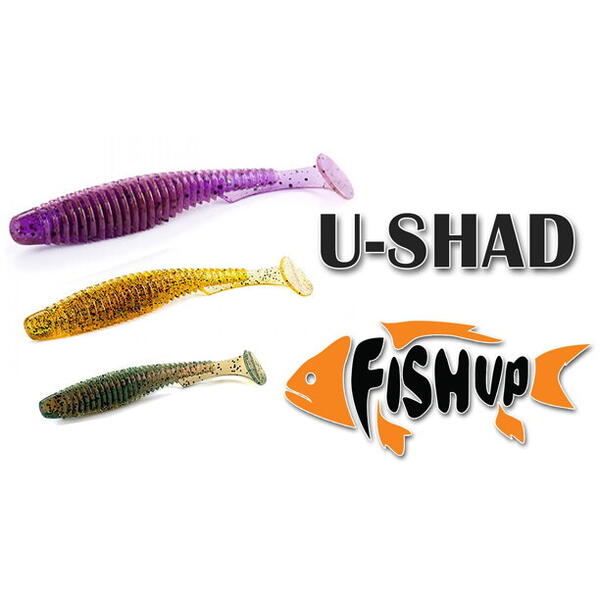 FishUp U-Shad 5cm #045 Green Pumpkin Red & Black