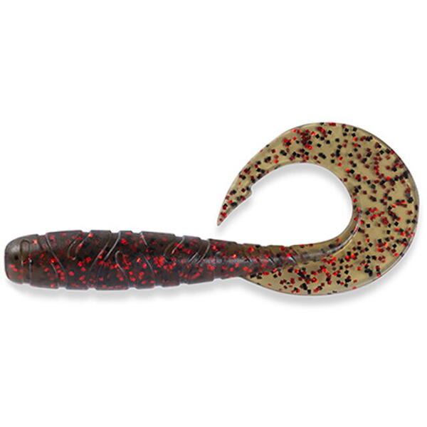 FishUp Mighty Grub 10cm #045 Green Pumpkin Red & Black