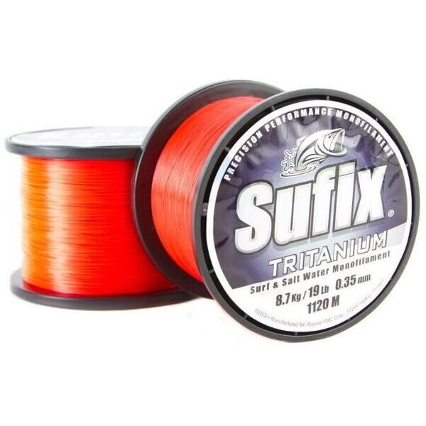 Fir Sufix Tritanium 1000M 0.25mm  9Lb Neon Orange