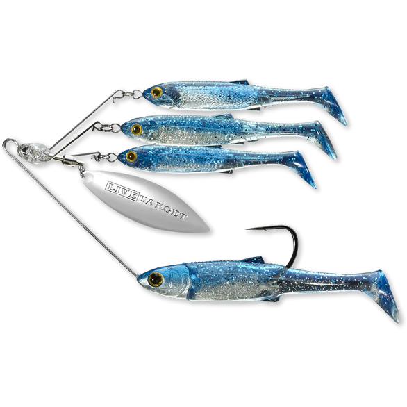 Live Target Minnow Rig Spinnerbait Large 14g Blue Silver