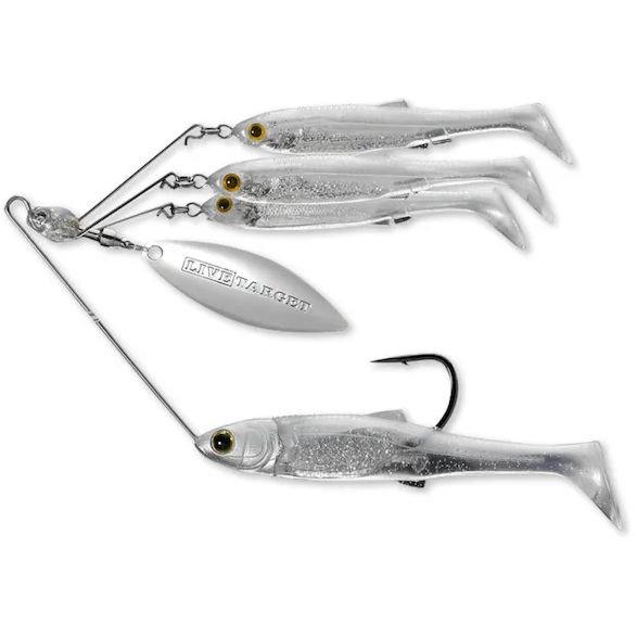 Live Target Minnow Rig Spinnerbait Large 14g Pearl White Silver