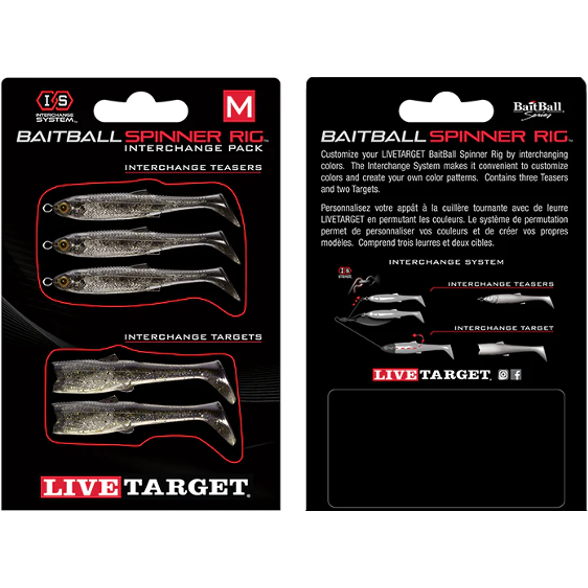 Live Target Minnow Rig Spinnerbait Medium 11g Smoke Silver