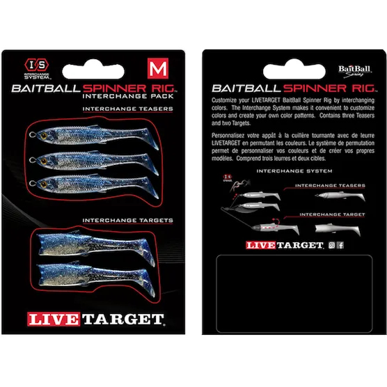 Rezerva Live Target Minnow Rig Spinnerbait Medium Blue Silver
