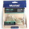 Mustad Finesse Kuru-Kuru Curly Tail 6.4cm UV Clear Red Glitter 12buc