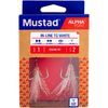 Carlig Mustad In-Line Triple Grip Feathered Red nr.2 2buc