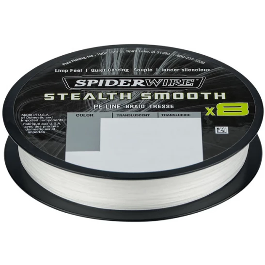 Fir Spiderwire Stealth Smooth X8 PE Braid Translucent 0.19mm 18.0kg 150m
