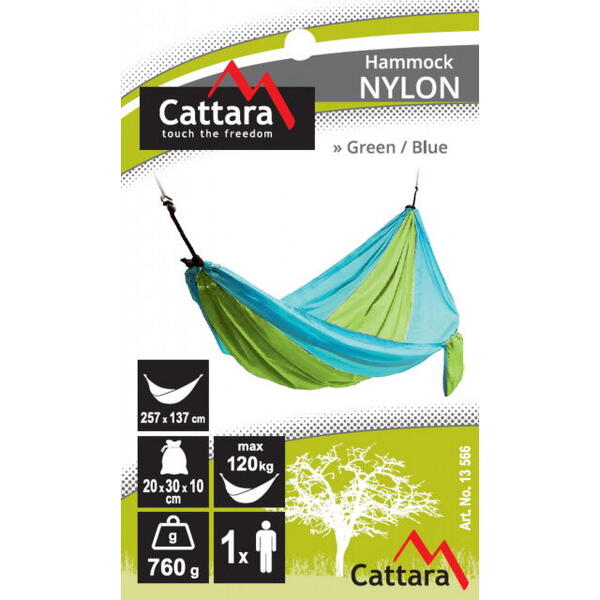 Hamac Cattara 275X137cm - Verde/Albastru