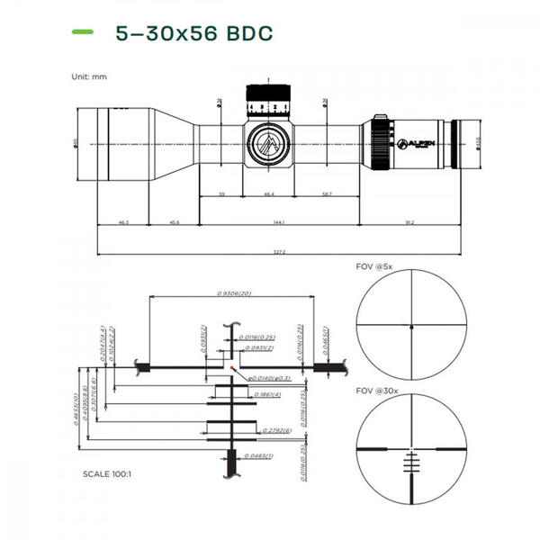 Luneta Alpen Optics Apex XP 5-30x56 BDC illuminat