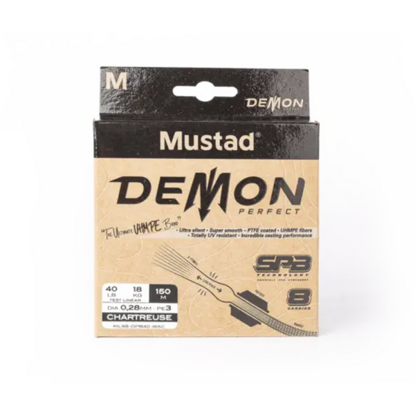 Fir Mustad Demon Perfect Braid 8 Chartreuse 0.08mm 3.6kg 150m