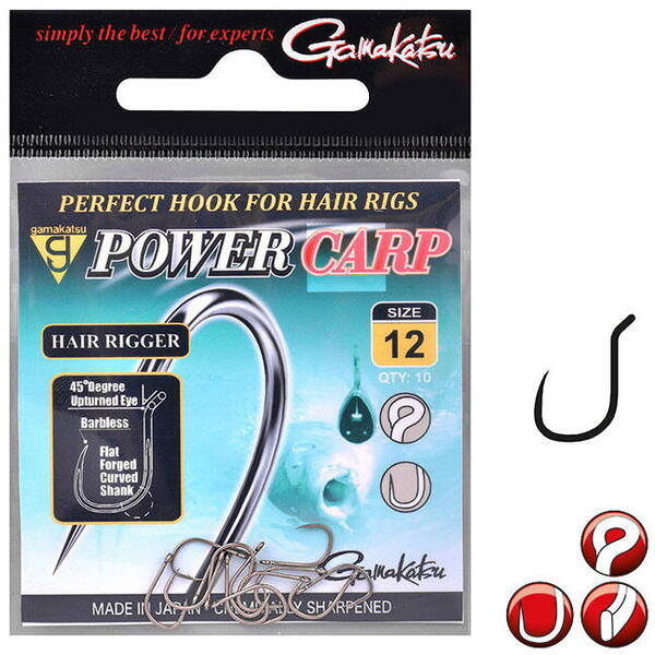 Carlig Gamakatsu Power Carp Hair Rigger Barbless nr.14 10buc