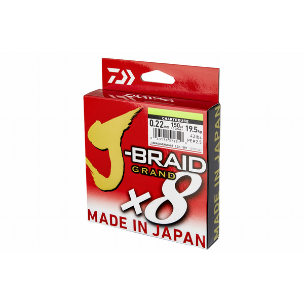 Fir Daiwa J-Braid Grand X8 Chartreuse 0.16mm 10kg 270m