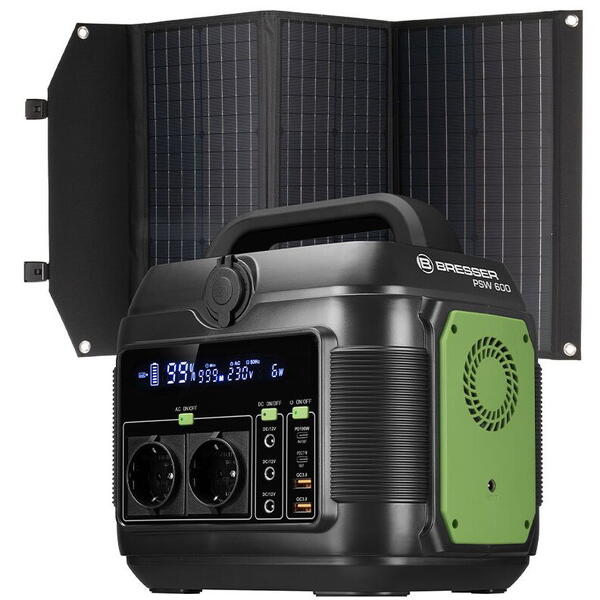 Bresser Statie de Incarcare Portabila 600W + Panou Solar Pliabil de 90W