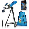 Bresser Set Telescop Refractor Copii 70/400 si Rucsac Junior Albastru