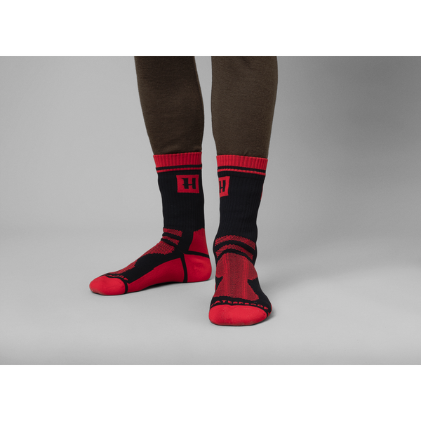 Sosete Harkila Waterproof Sock Red/Black