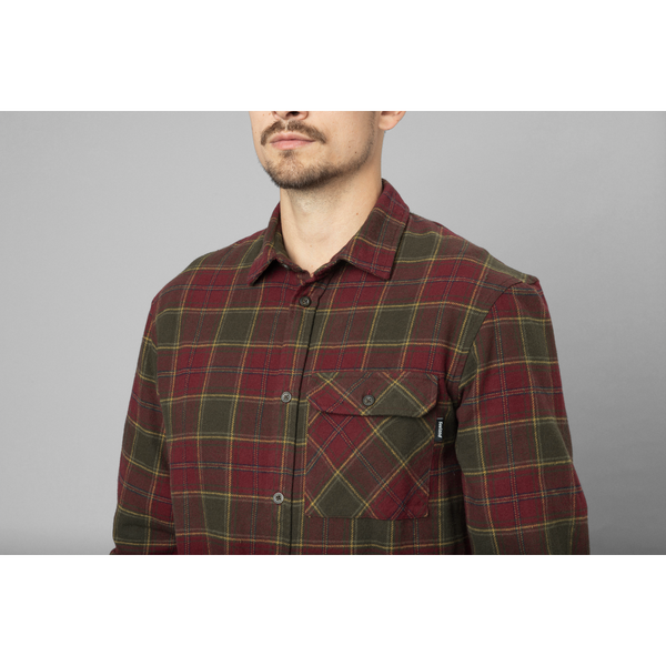 Camasa Seeland Glen Flannel Red Forest Check