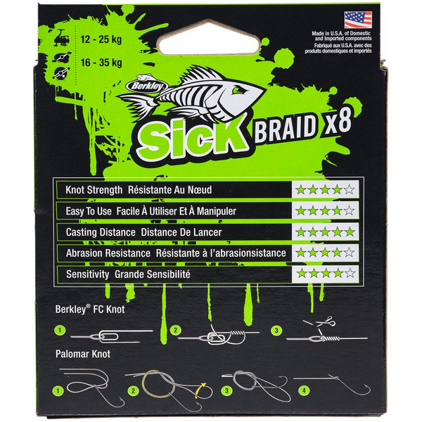 Fir Berkley Sick Braid Hi-Vis Yellow 0.08mm 6.0kg 150m