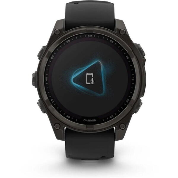 Ceas Garmin Fenix 8 Solar Sapphire Carbon Grey Titanium/Black