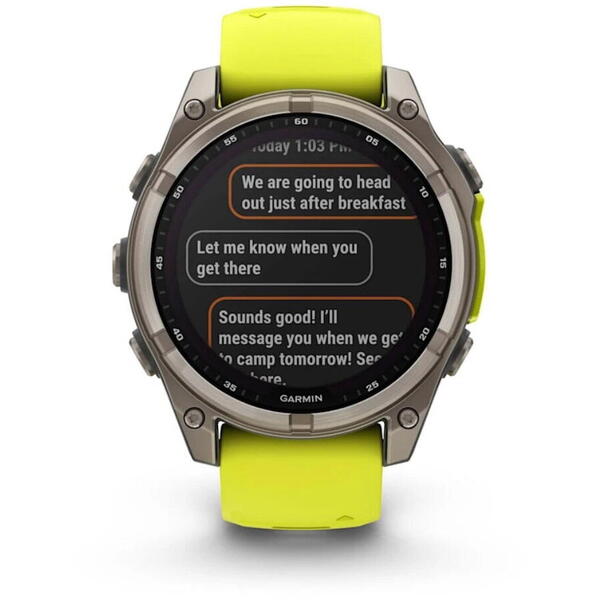 Ceas Garmin Fenix 8 Solar Sapphire Graphite/Yellow